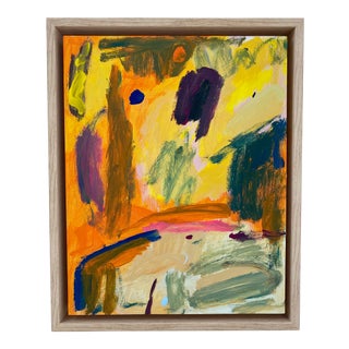 Yellow Part of the Woods Painting, Framed