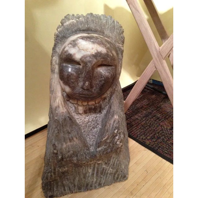 Brown Hard Stone Carved Sculpture by Marcus Lyons For Sale - Image 8 of 9
