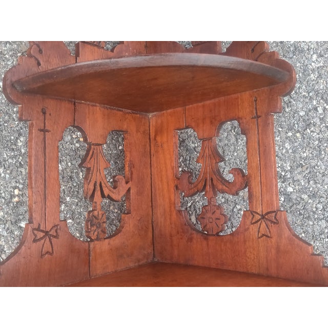 1970s Vintage Style Corner Three Tier Wooden Shelf Wall Hanging Chairish