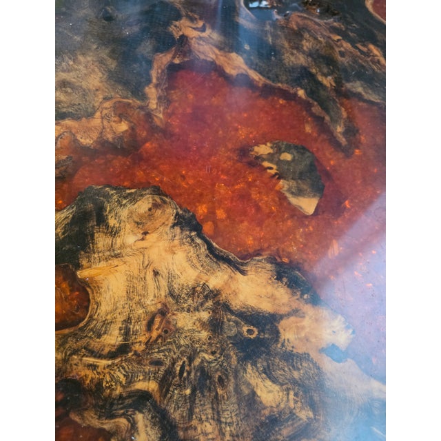 Mid-Century Modern Burl Wood Redwood Table 70s For Sale - Image 3 of 4