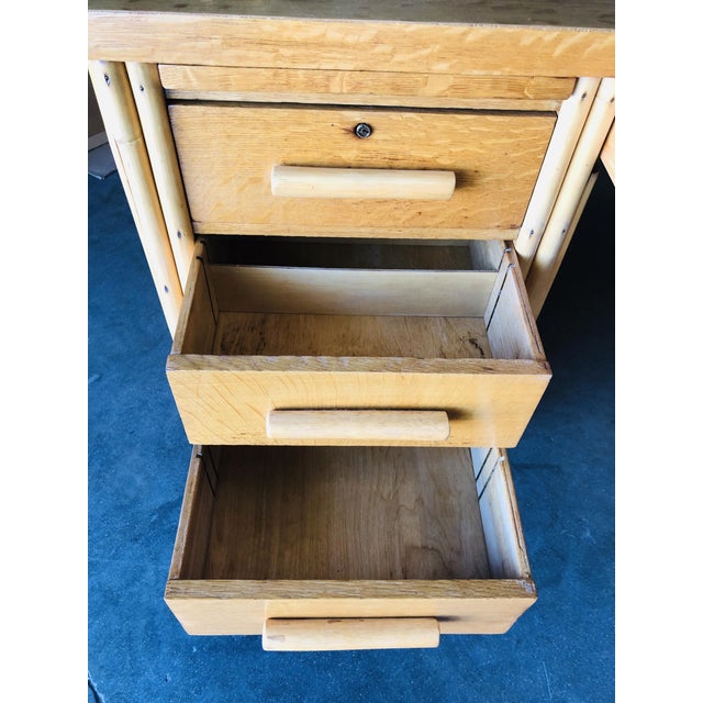 1940s Boho Chic Rattan Executive Desk Chairish