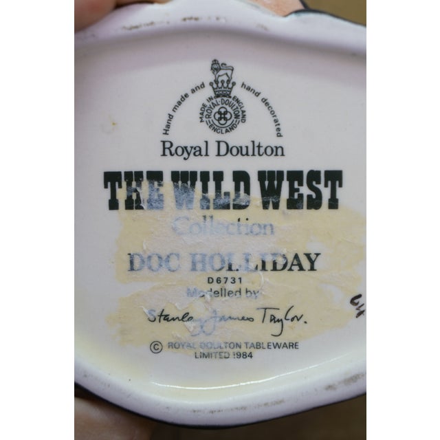 1980s American Royal Doulton Doc Holliday Wild West Gambler Toby Character Jug For Sale - Image 9 of 11
