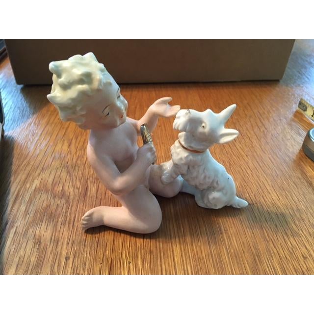 German Bisque Boy With Dog For Sale - Image 4 of 6