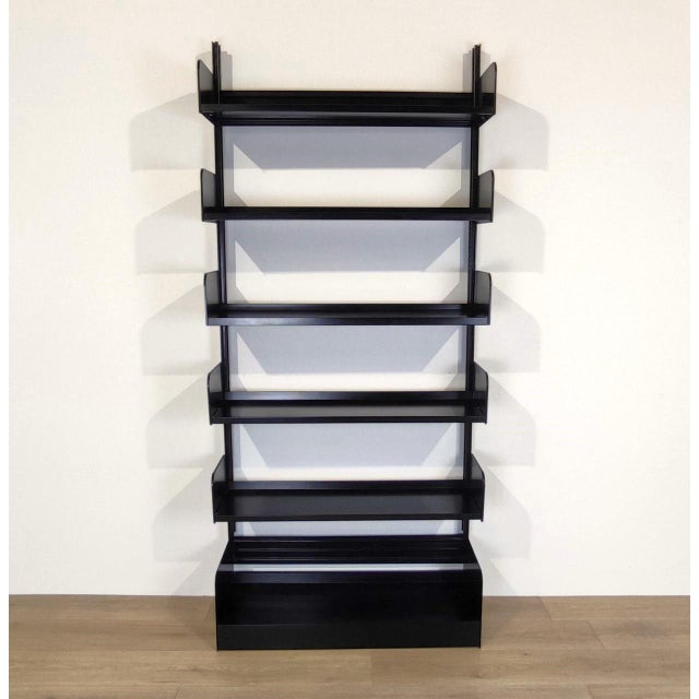 Black Metal Congress Bookcase attributed to Lips Vago, 1970s For Sale - Image 3 of 11