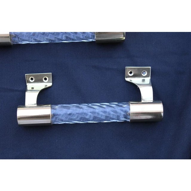 Mid-Century Modern Torcello Handles in Murano Glass and Brass by Venini, 1950s, Set of 2 For Sale - Image 3 of 9