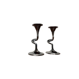 Mid-Century Italian Brutalist Amadeus Series Candleholder by Kurt Jesch for Fratelli Tonini, 1960s, Set of 2 For Sale