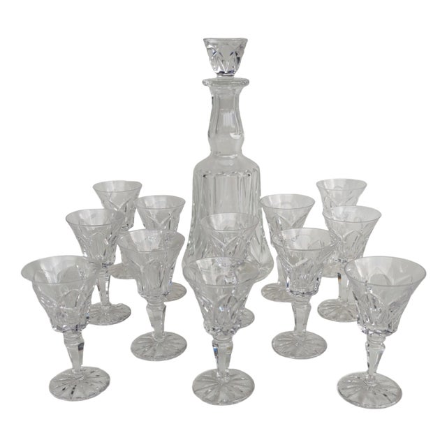 Crystal Liqueur Service Camargue Model from Saint Louis, 1970s, Set of 13 For Sale