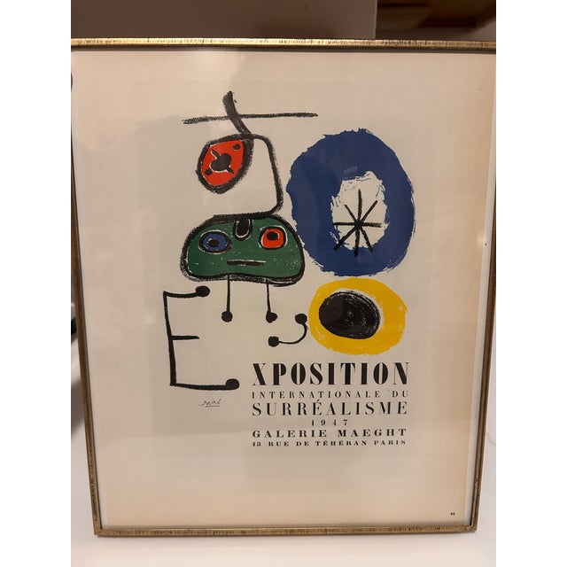 1959 Miro Lithograph 48 Exposition Du Surrealisme 1947 Printed by Mourlot Freres France