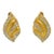 White Diamond Baguette Earrings in 18K Yellow Gold - A Pair For Sale