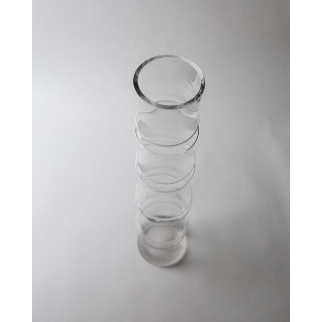 Vintage Italian Bamboo-Shaped Glass Vase, 1980s For Sale - Image 4 of 11