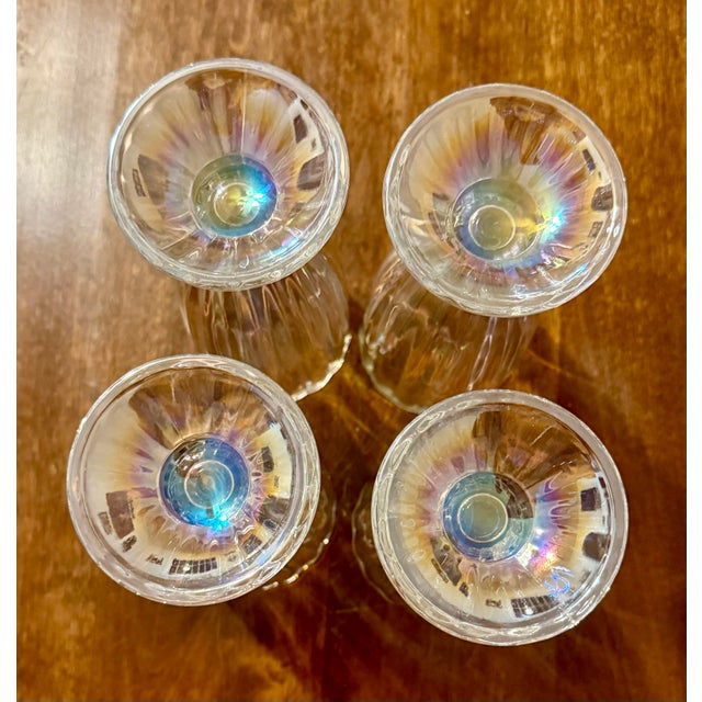 Transparent Late 20th Century Soda Fountain Iridescent Glasses For Sale - Image 8 of 12