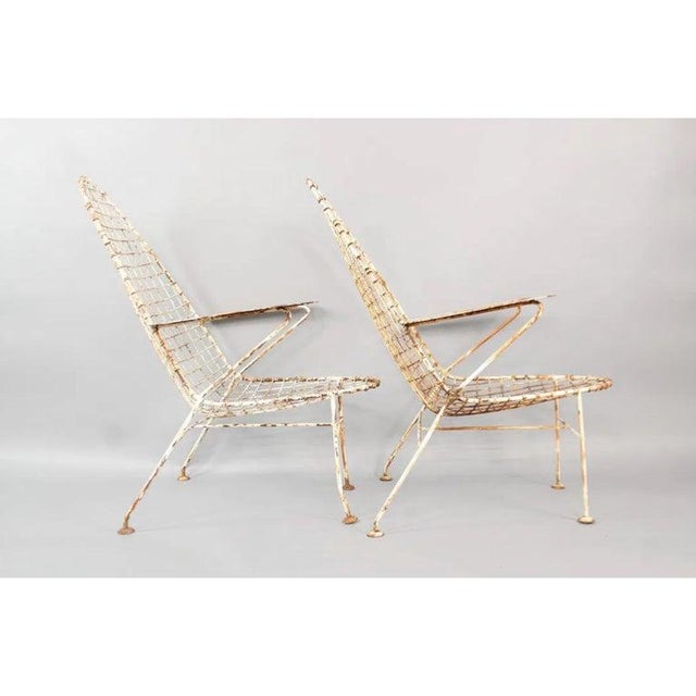 Italian Mid-Century Space Age High-Back Wire Lounge Chairs, Set of 4 For Sale - Image 10 of 17