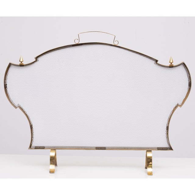 Hollywood Regency Brass Fire Screen, France, 1970s For Sale - Image 4 of 11