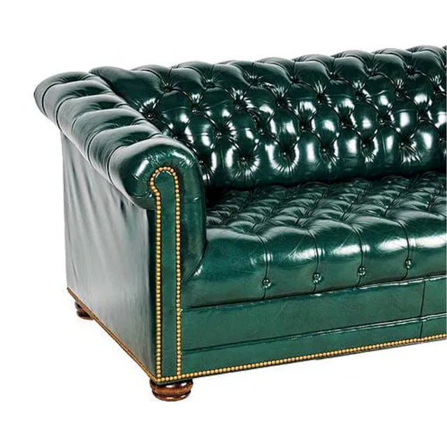 A classic Chesterfield with considerably more personality than the usual brown. Handcrafted by esteemed American leather-...
