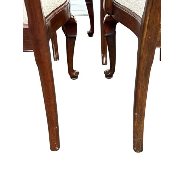Brown Ethan Allen Cherry Wood Georgian Dining Chairs - A Set of 6 For Sale - Image 8 of 11