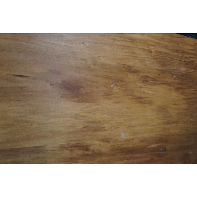 Wood Vintage American Country Farmhouse Pine Library Table Desk Dining Breakfast Table For Sale - Image 7 of 12