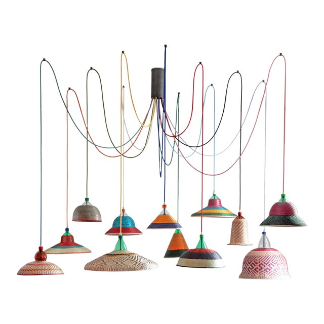 Pet Lamp Esperanza 12 Handwoven Pendant Light | Sustainable Artisan Design For Sale