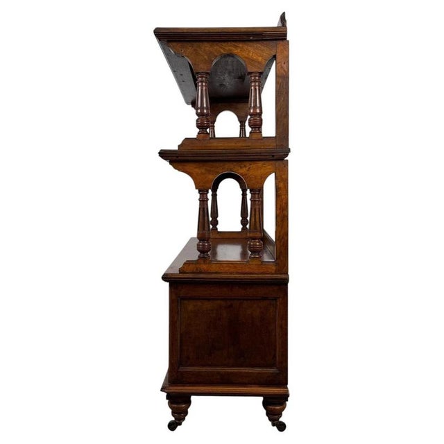 Brown 19th Century English Victorian Burr Walnut Cupboard with Shelves For Sale - Image 8 of 11