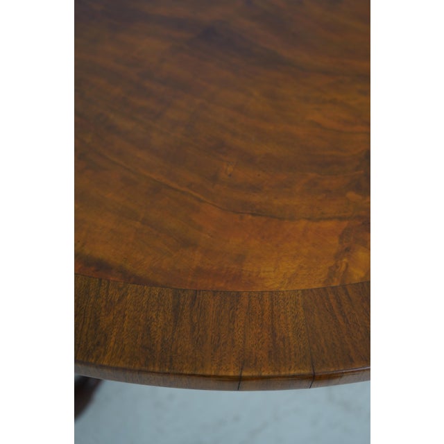 1900 - 1909 English Antique Walnut 3 Pedestal Dining Room Table For Sale - Image 5 of 12