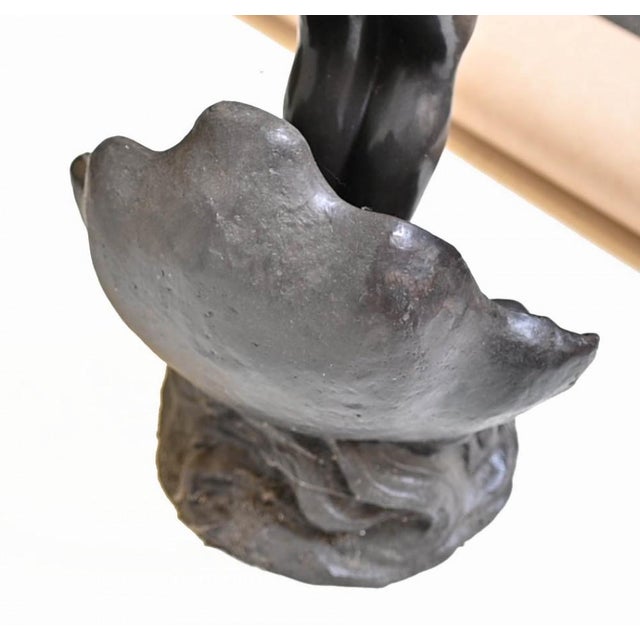 French Bronze Fountain Nude Female Rococo Clam Shell Water Feature For Sale - Image 14 of 17