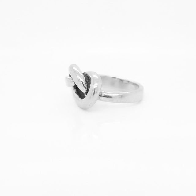 Silver Vintage Puig Doria Sterling Silver Pretzel Knot Band Ring For Sale - Image 8 of 10