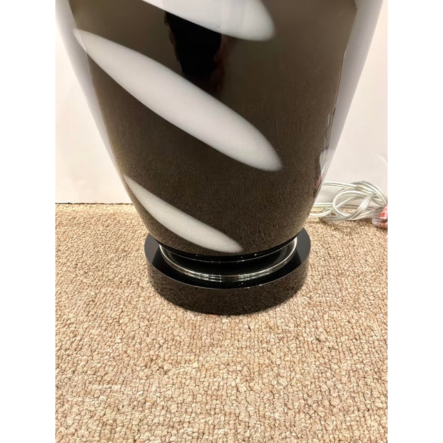 2020s Currey & Co Modern Glass Jar Lamp Black & White For Sale - Image 5 of 5