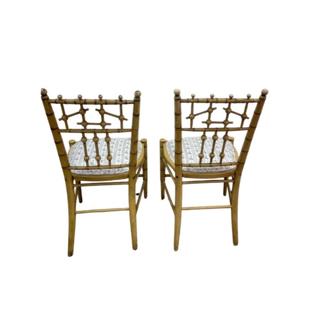 Boho Chic 1960s Schumacher Spindle Chairs For Sale - Image 3 of 4