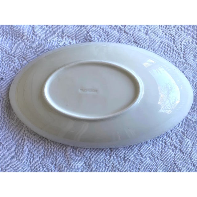 1990s Tachikichi Japan White Oval Serving Bowl For Sale - Image 4 of 5