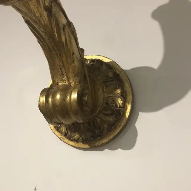 Wood 1890s Italian Hand Carved Wooden Candle Sconce For Sale - Image 7 of 12