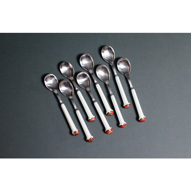 1970s Boho Chic Denby Regency White Jewel Flatware - Large Spoon or Soup Spoon For Sale - Image 10 of 13