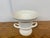 Double Handle Trophy Urn/Pedestal Vase, White For Sale - Image 10 of 12