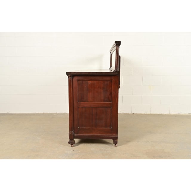 Antique American Empire Mahogany Sideboard With Mirrored Backsplash, Circa 1890s For Sale - Image 12 of 14
