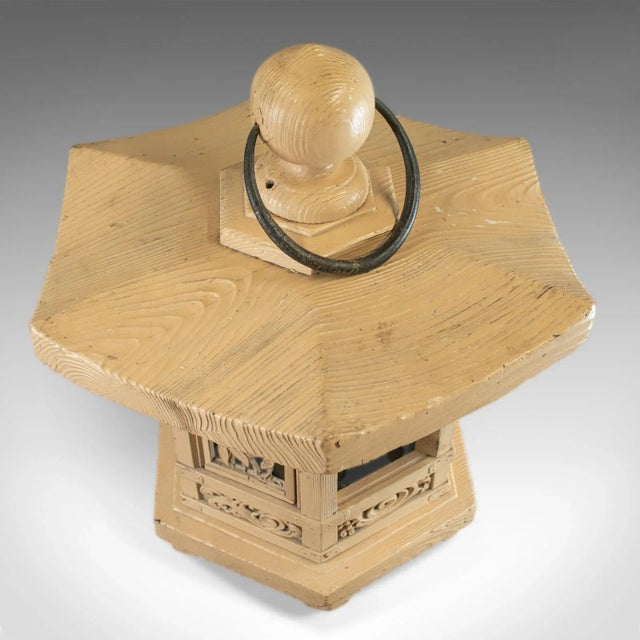 Late 19th Century Late 19th Century Cedar Oriental Hexagonal Chinese Lantern For Sale - Image 5 of 8