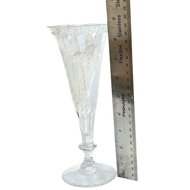 William Yeoward Fern Hand-Cut Crystal Champagne Flute – As New For Sale - Image 10 of 12
