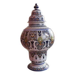 Hand-Painted Delft Vase, Netherlands For Sale