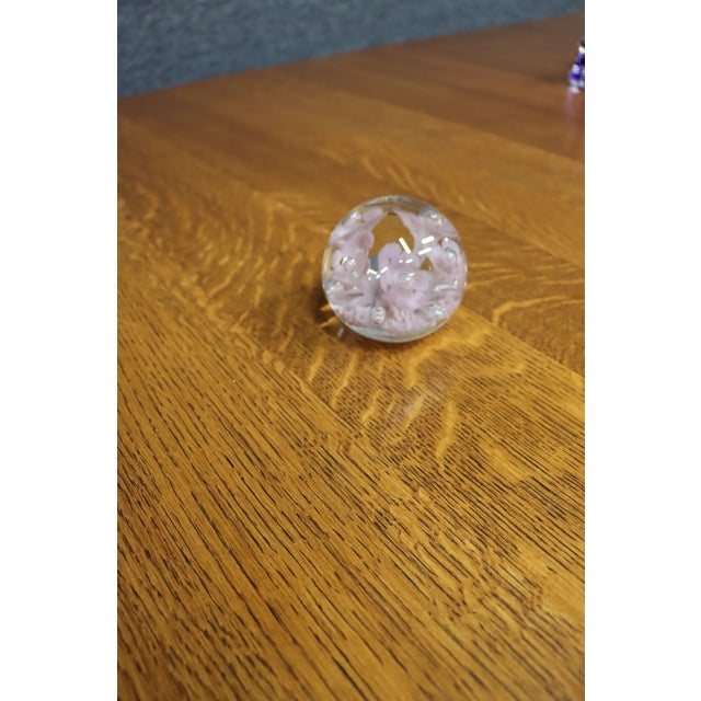 Late 20th Century Art Glass Pink Floral Bouquet Paperweight For Sale - Image 5 of 6