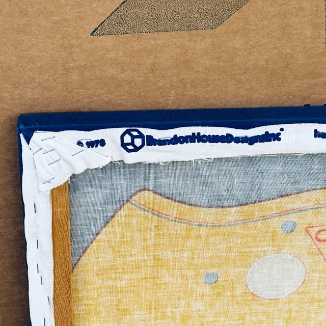 Vintage Football Helmet Textile Art by Rudi Gernreich for Brandon House Designs Inc. For Sale - Image 11 of 12