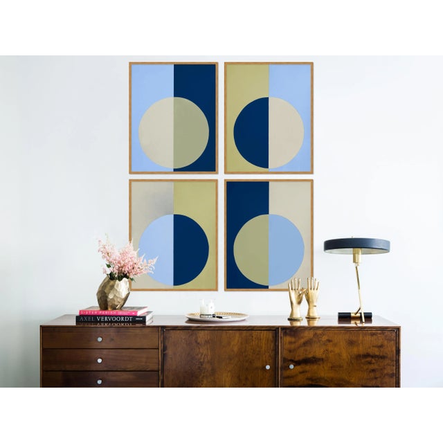 DESCRIPTION: Blue & Olive Forever Set of 4 by Stephanie Henderson in Gold Frame, Medium Art Print SPECIFICATIONS: Type:...