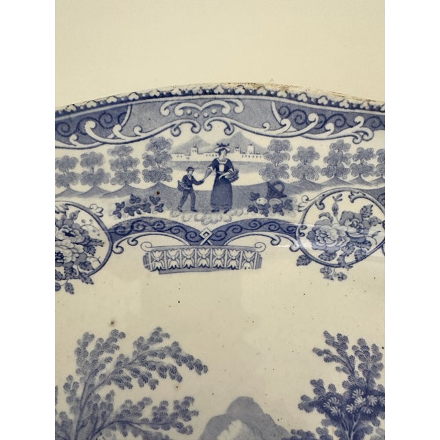Late 19th Century Late 19th Century English Blue and White Platter With Humulus Pattern From EB&Co. For Sale - Image 5 of 7
