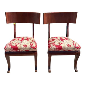 Antique Art Deco Klismos Chairs W Clarence House Chinoiserie Toile
