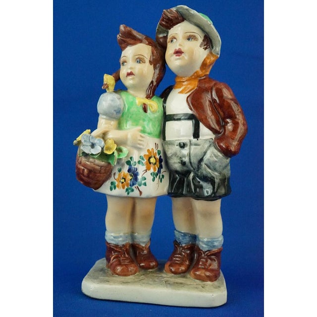 Ceramic Sculpture of a Couple of Children by Teodoro Sebelin, Nove Bassano, Italy, 1930s For Sale - Image 10 of 18