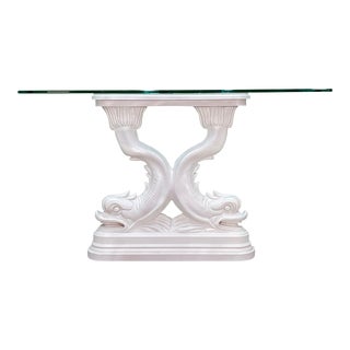 Asian Dolphin Fish Sculptural Console Table For Sale