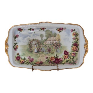 Late 20th Century Royal Albert Old Country Roses Garden Sandwich Tray For Sale