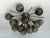 Italian sputnik flush mount with smoky Murano glass globes mounted on solid brass frame in bronze finish / Made in Italy...