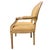 French Louis XVI Medallion Back Armchair With Crème-Peinte Distressed Finish For Sale In San Diego - Image 6 of 17