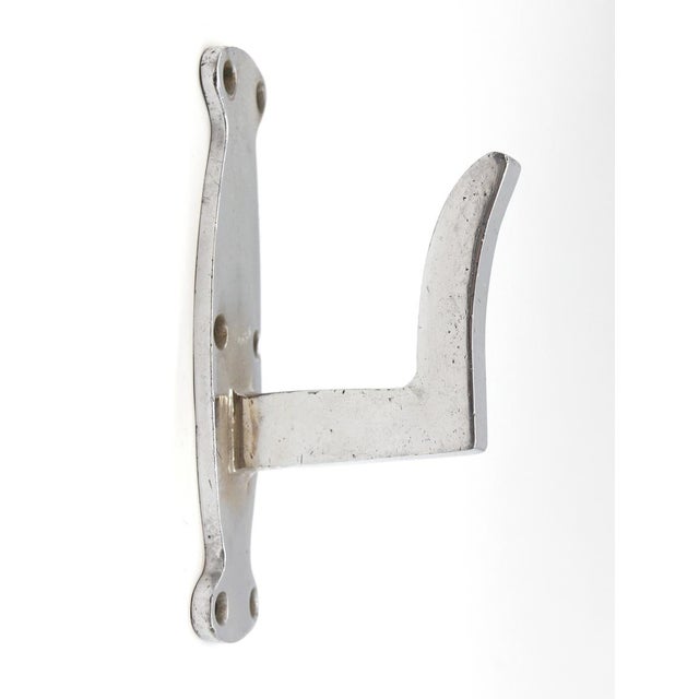 Modern Mid 20th Century Vintage European Chrome Over Cast Brass Bathroom Wall Hook For Sale - Image 3 of 8