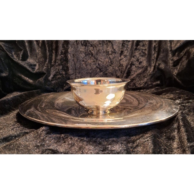 Vintage Silver-Plated Metal Serving Bowl by Oneida Silversmith, 1970s For Sale - Image 4 of 6