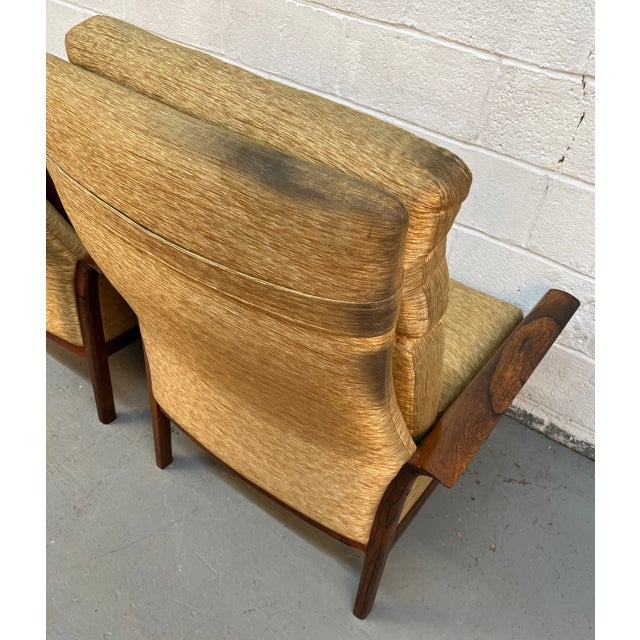 Mid-Century Modern High-Back Armchairs W/ Curved Armrests For Sale - Image 12 of 13