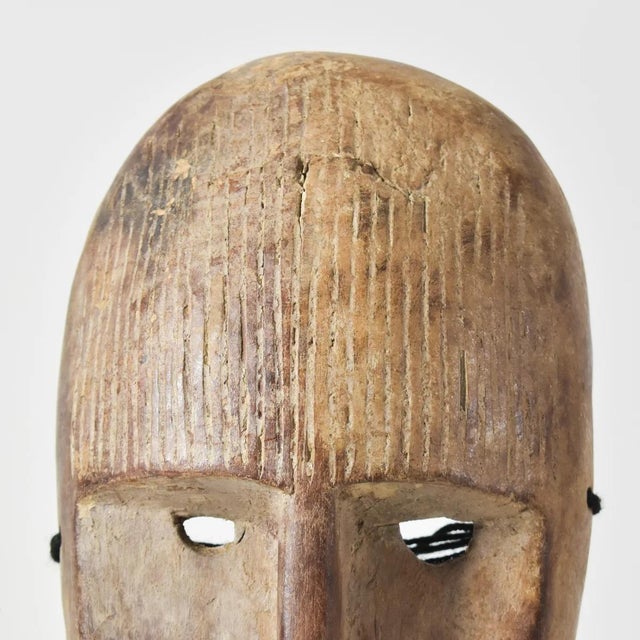 Early 20th Century Early 20th Century Metoko Wood Carved Mask With Raffia Beard For Sale - Image 5 of 9