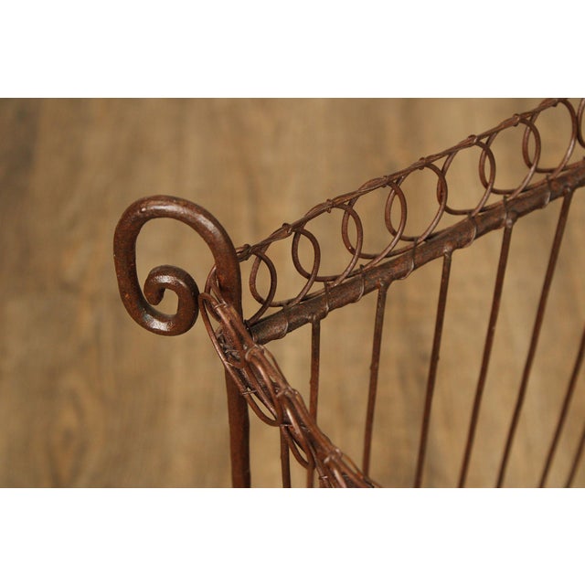 Brown Vintage Wrought Iron Umbrella Stand with Red Liner For Sale - Image 8 of 18